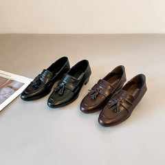 Retro Tassels Loafers Round Toe
