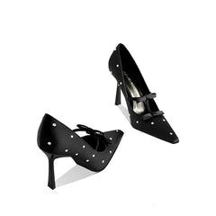 Bowknot Rhinestone High Heels