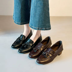 Retro Tassels Loafers Round Toe