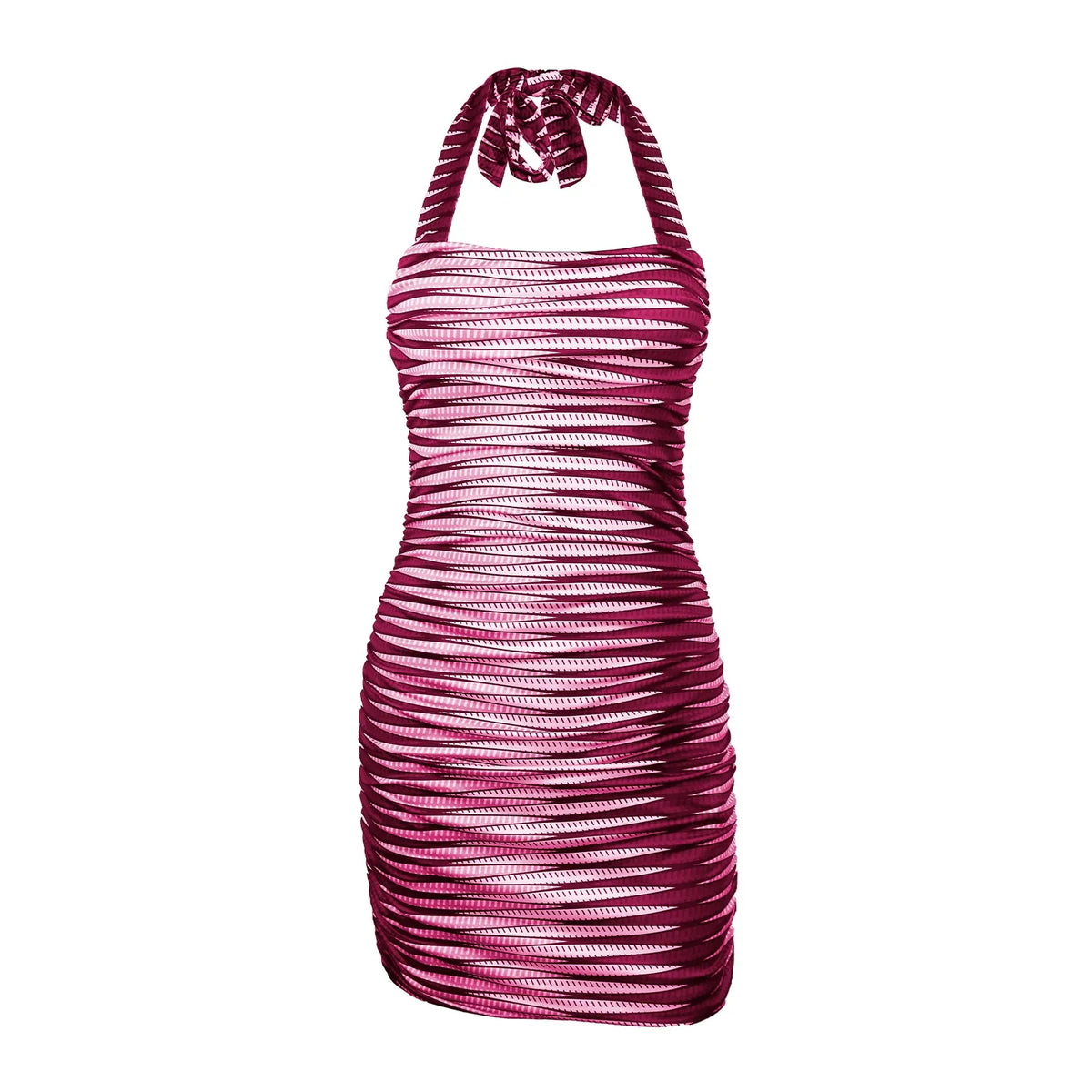 Strap-Neck Halter-Style Midriff-Baring Dress