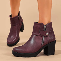 Botas de plataforma con tacón cuadrado