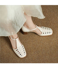 Sandalias de gladiador con tiras en T suaves hechas a mano