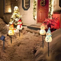 Solar-Powered Snowman Lamp
