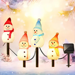Solar-Powered Snowman Lamp