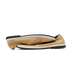 Mocasines de estilo conciso, zapatillas planas informales sin cordones, marrón/caqui