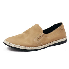 Mocasines de estilo conciso, zapatillas planas informales sin cordones, marrón/caqui