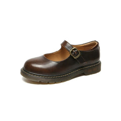 Handmade Retro Matte Flat Mary Jane Round Toe