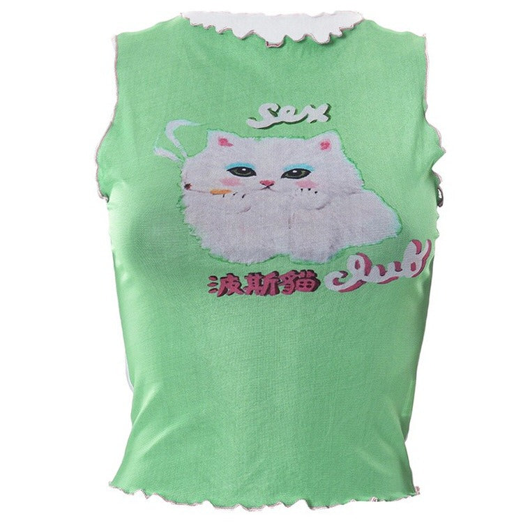 Y2K Kitty Crop Top