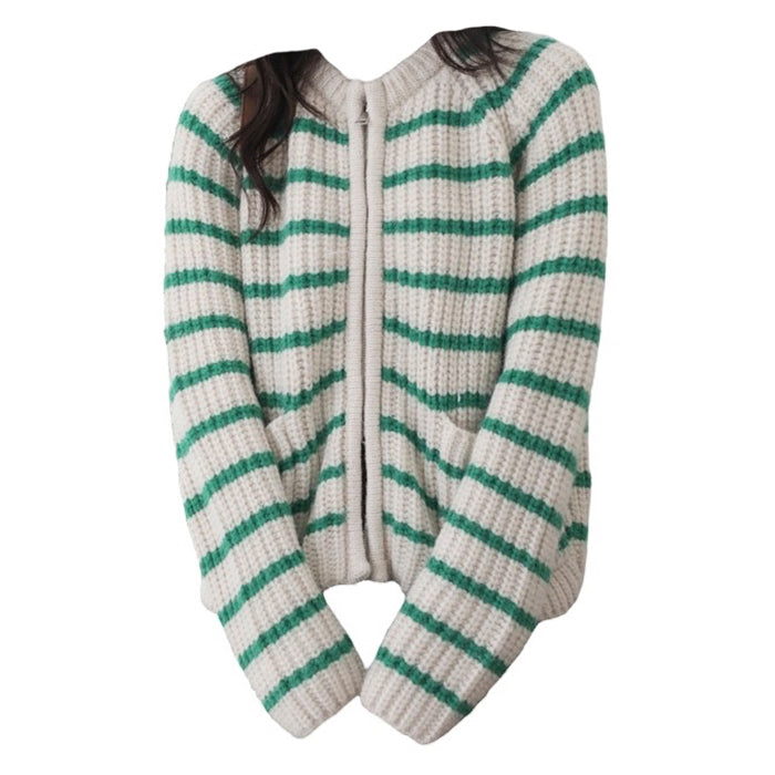 French Mood Striped Cardigan