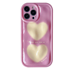 Funda para iPhone con diseño de corazón de estética coreana