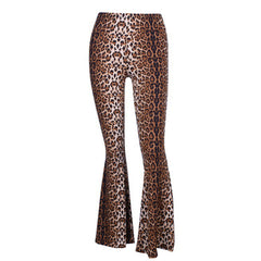 Pantalones acampanados de leopardo