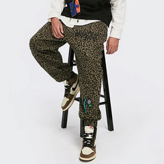 Pantalones anchos con estampado de leopardo