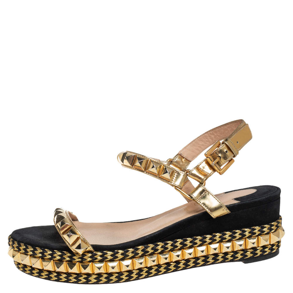 Open-toe Studded Platform Wedge Sandals