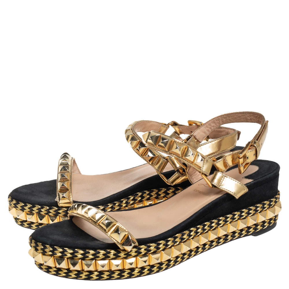 Open-toe Studded Platform Wedge Sandals