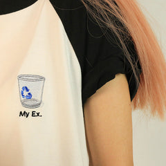 T-Shirt „My Ex“ in Schwarz 