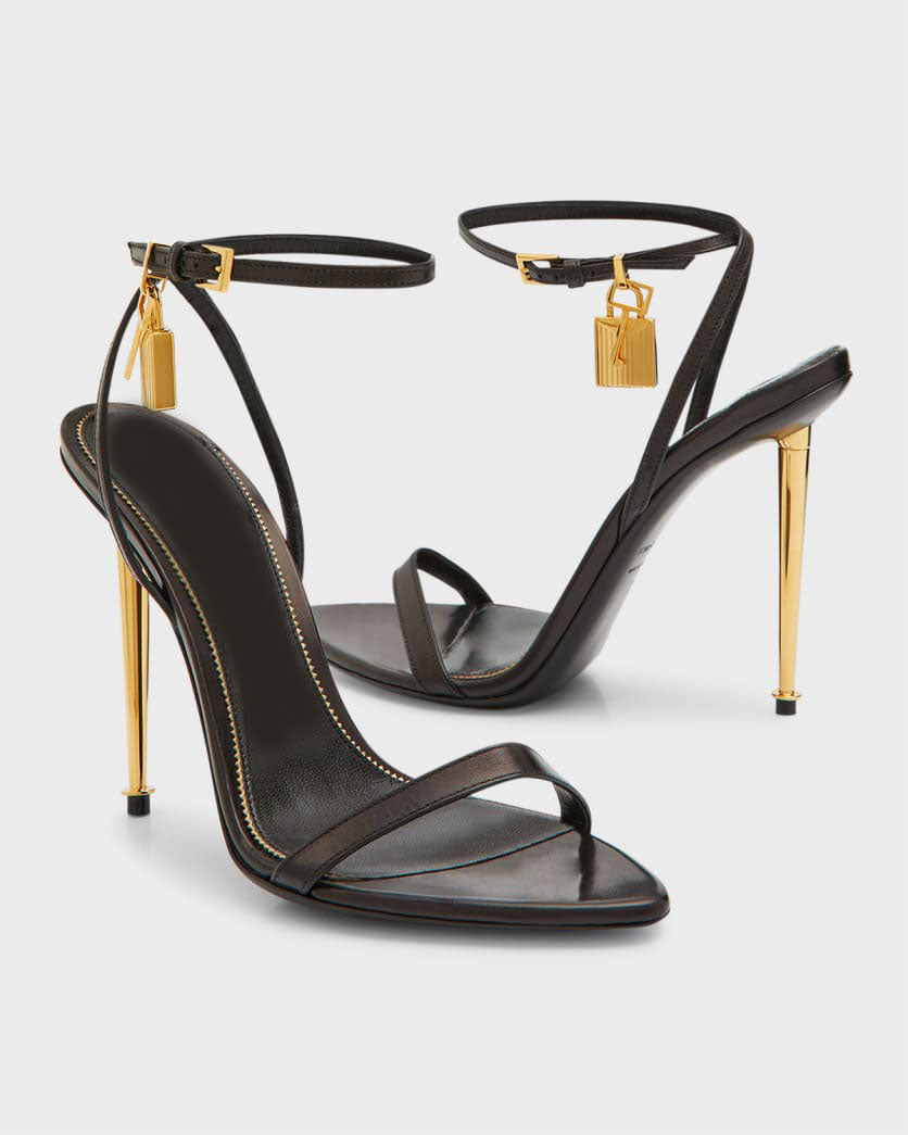 Narrow Strap Metal Ankle Sandals