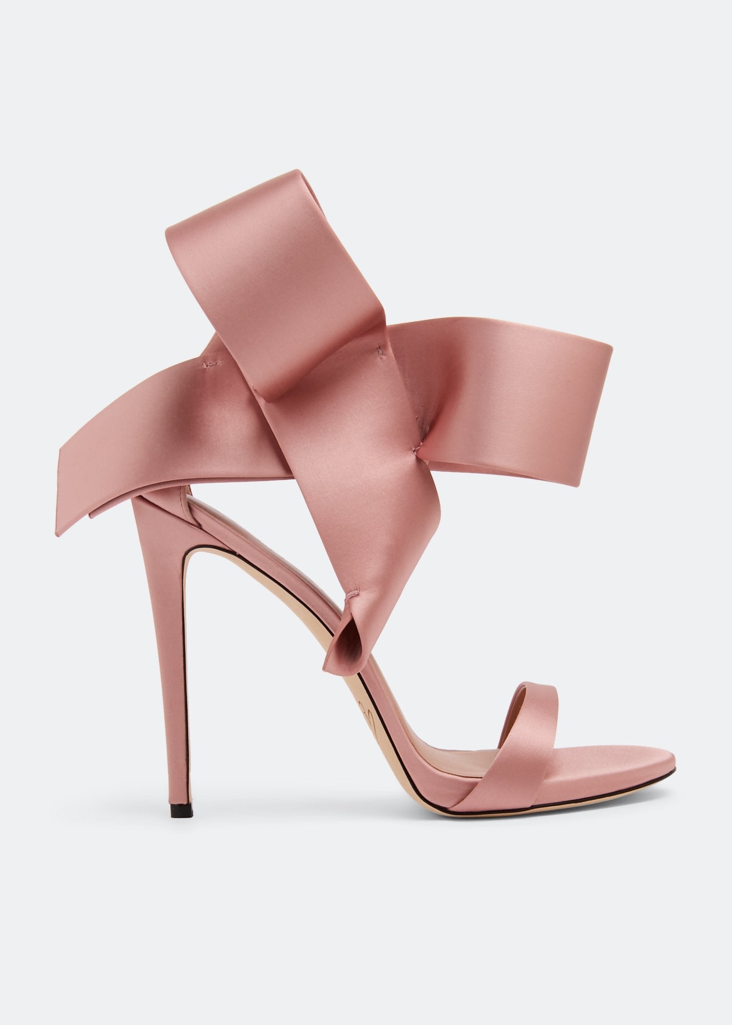 Bow Strap Stiletto Sandals - Apricot