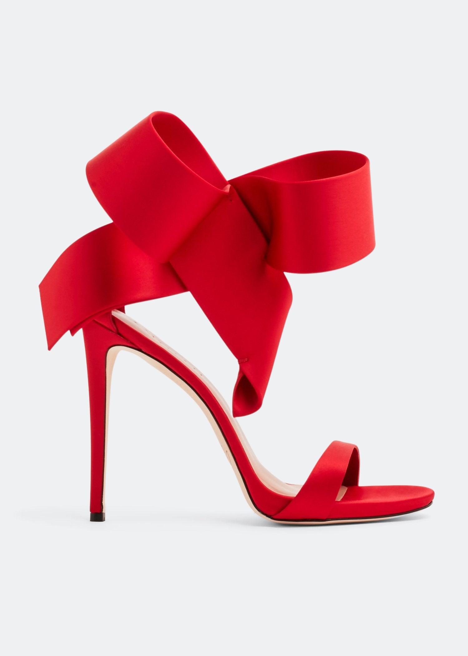 Bow Strap Stiletto Sandals - Red