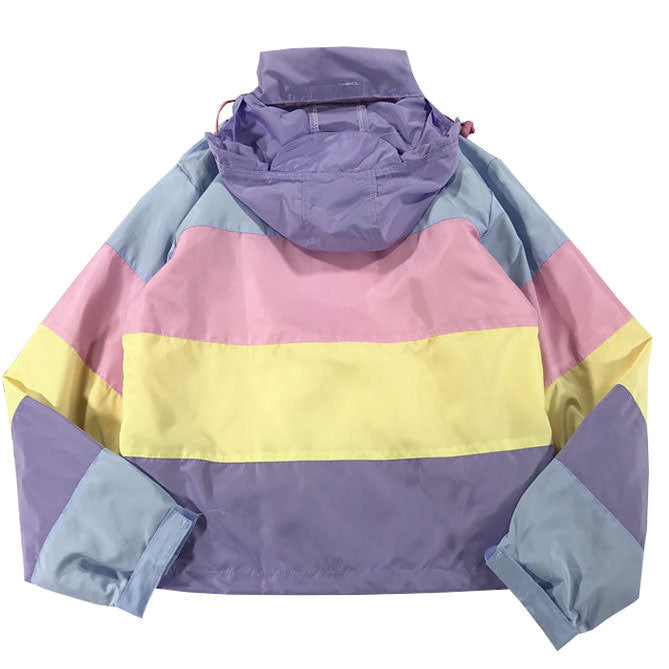 Chaqueta impermeable color pastel