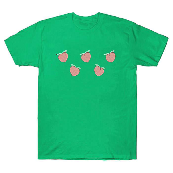 T-Shirt mit Pfirsich-Stickerei