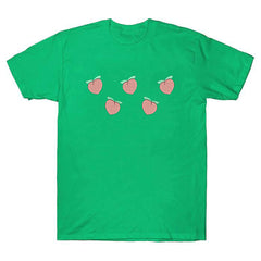 T-Shirt mit Pfirsich-Stickerei