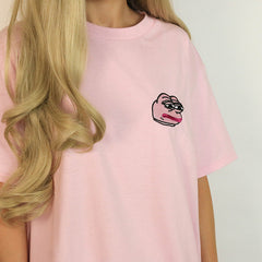 Feelz – T-Shirt „Bad Face“ in Rosa