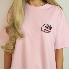 Feelz – T-Shirt „Bad Face“ in Rosa