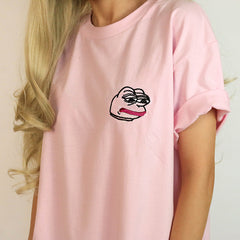 Feelz – T-Shirt „Bad Face“ in Rosa
