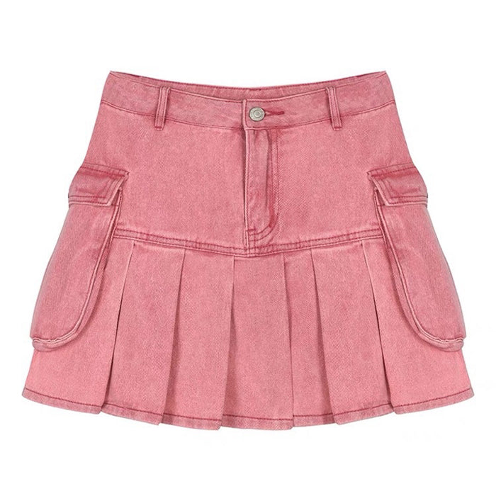 Minifalda cargo vaquera rosa