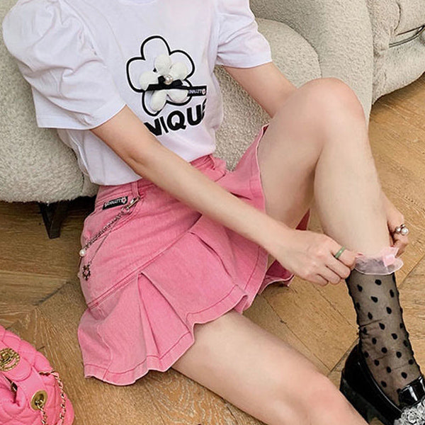 Y2K Pink Denim Skirt