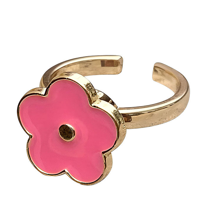 Anillo de ansiedad con flor rosa 🌸