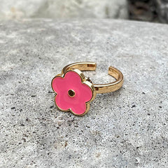 Anillo de ansiedad con flor rosa 🌸