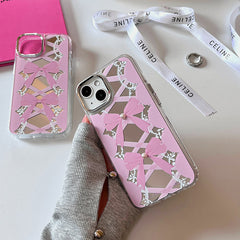 Funda rosa con cordones para iPhone