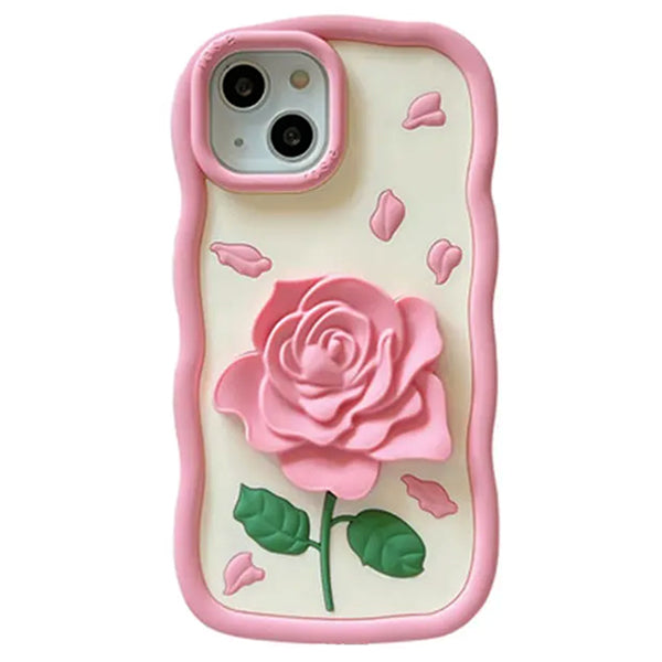 Funda para iPhone con diseño de rosa rosa