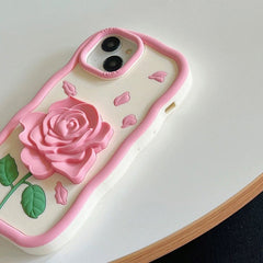 Funda para iPhone con diseño de rosa rosa