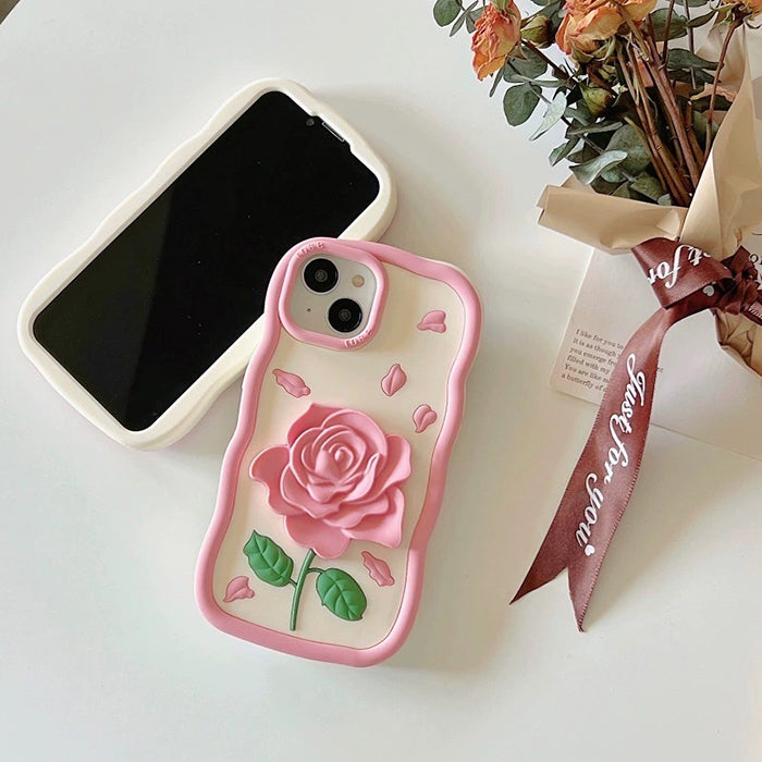 Funda para iPhone con diseño de rosa rosa