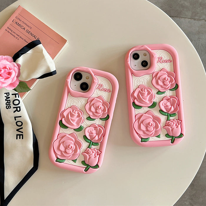 Funda para iPhone con rosas rosas