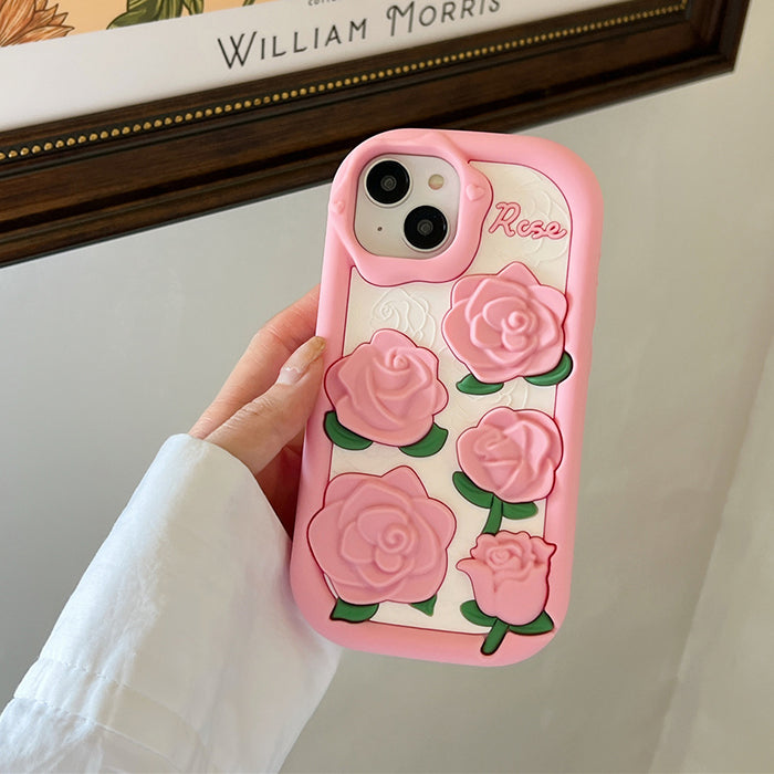 Funda para iPhone con rosas rosas