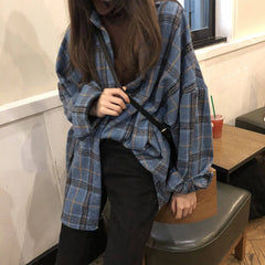 Warm Vibes Oversized Plaid Shirt