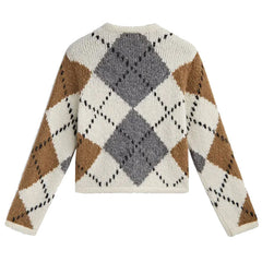 Preppy-ästhetischer Argyle-Cardigan