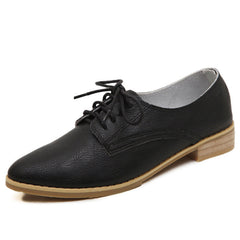 Zapatos Oxford de piel sintética con tacón bajo