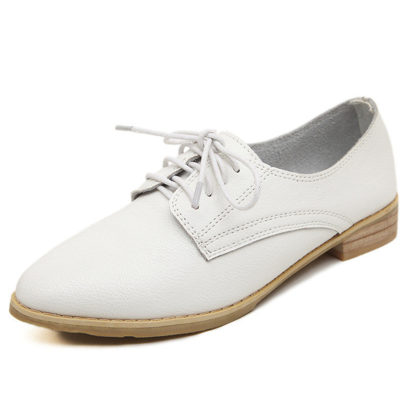 Zapatos Oxford de piel sintética con tacón bajo