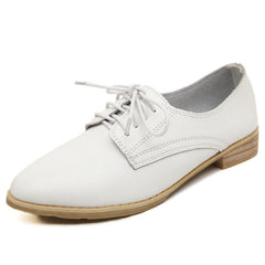 Zapatos Oxford de piel sintética con tacón bajo