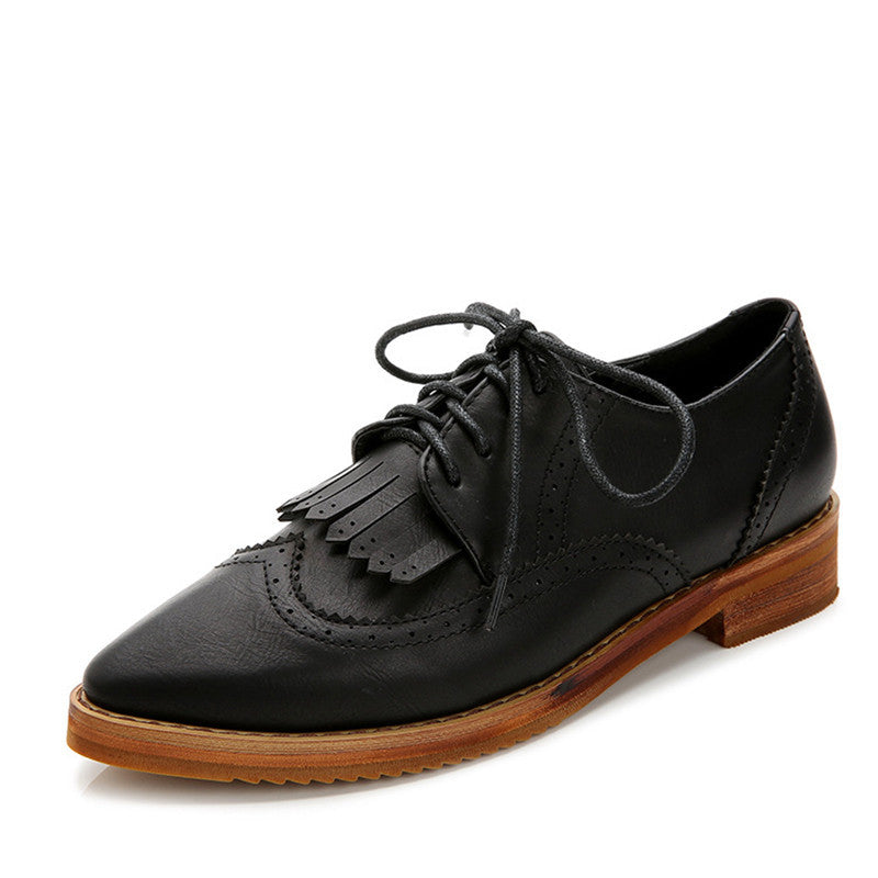 Zapatos Oxford de piel sintética con punta puntiaguda