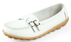 Leather Slip-On Round Toe Moccasins