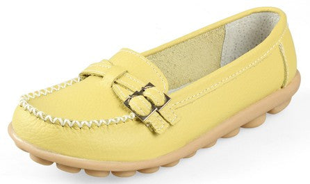 Leather Slip-On Round Toe Moccasins