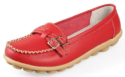 Leather Slip-On Round Toe Moccasins