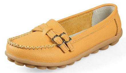 Leather Slip-On Round Toe Moccasins