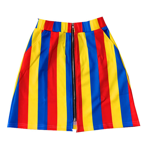 Elastic Waist Striped Skirt