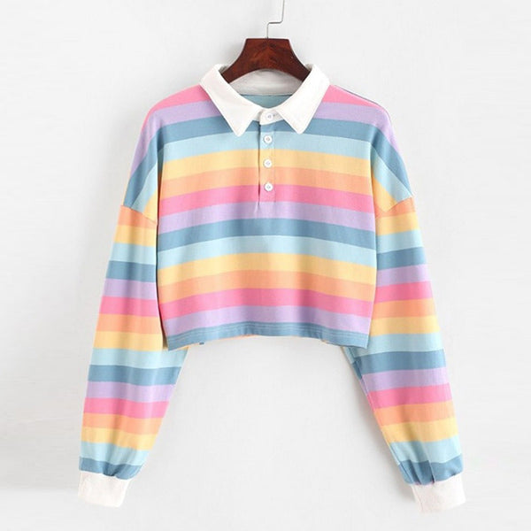 Rainbow Collared Top